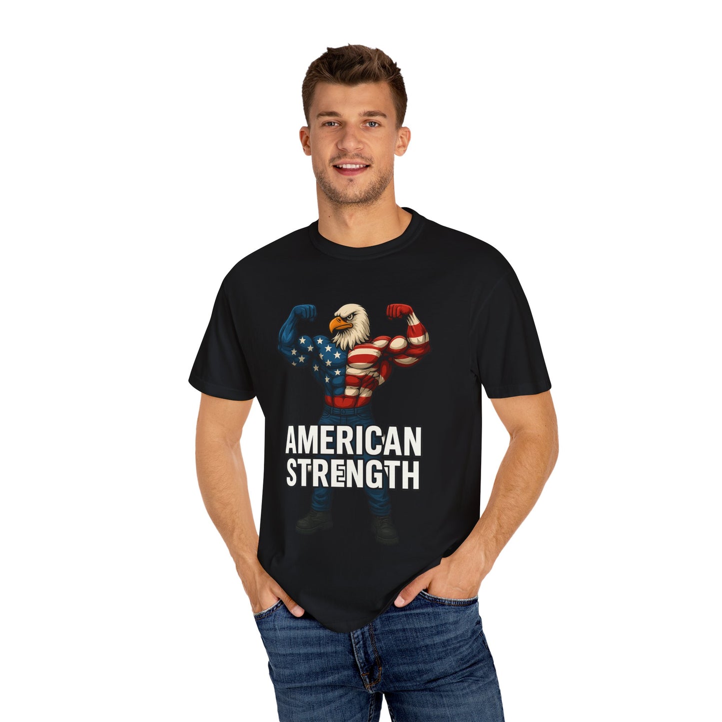 American Strength T-Shirt, Unisex Tee, Patriotic Eagle Graphic Tee Shirt, Men's Women's Graphic Tee, Red White Blue USA shirt, Free Shipping