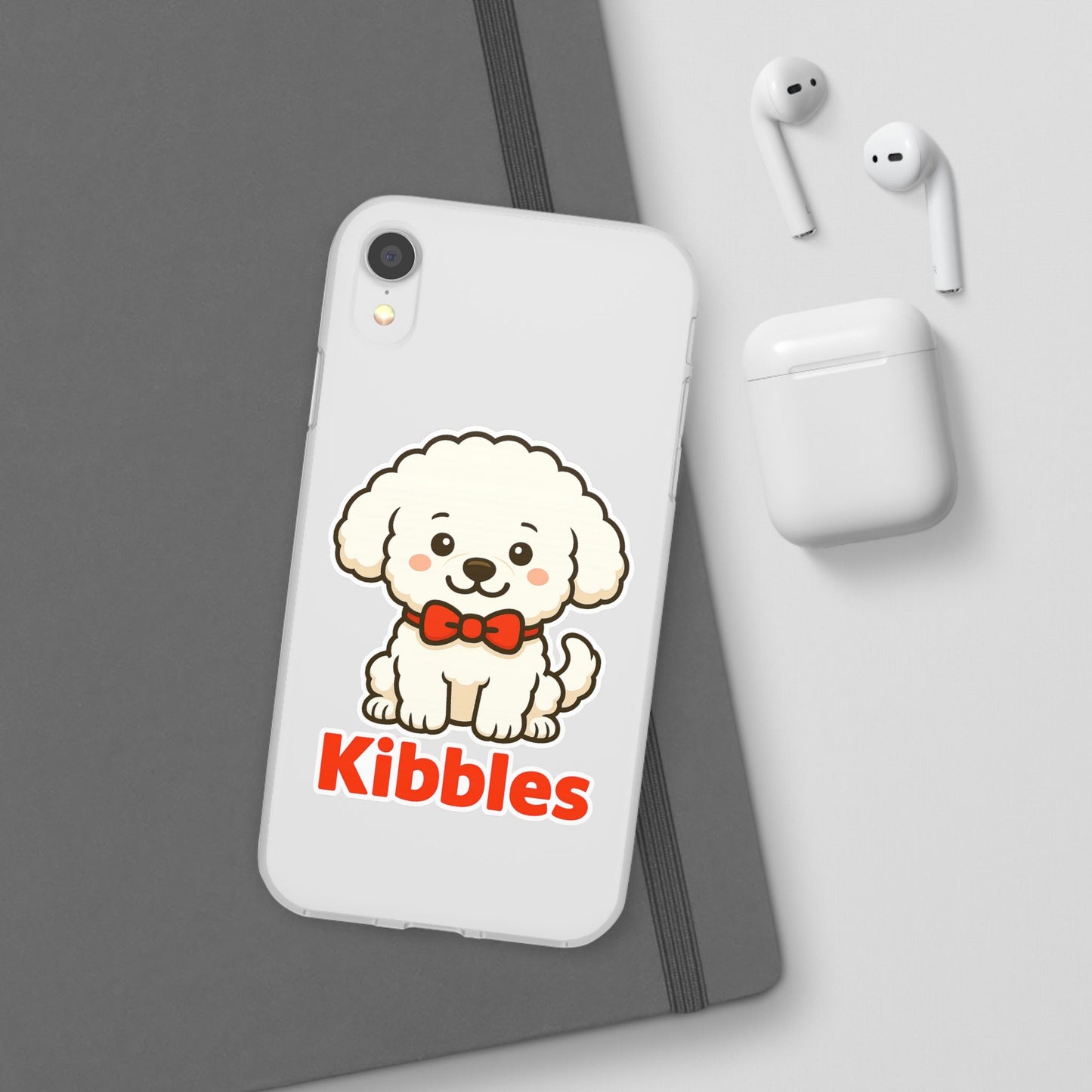 Cute Dog Flexi Case - Personalized Pet Phone Cover, Kibble Lover, Gift for Dog Owners, Custom Animal Case, Perfect for Pet Lovers