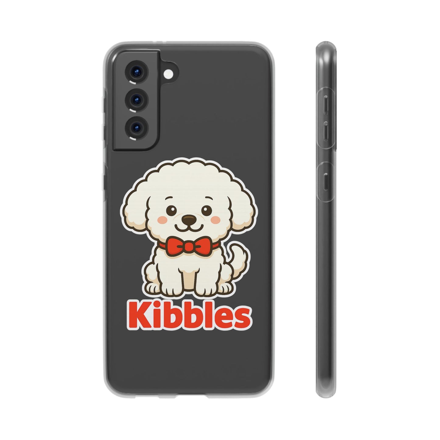 Cute Dog Flexi Case - Personalized Pet Phone Cover, Kibble Lover, Gift for Dog Owners, Custom Animal Case, Perfect for Pet Lovers