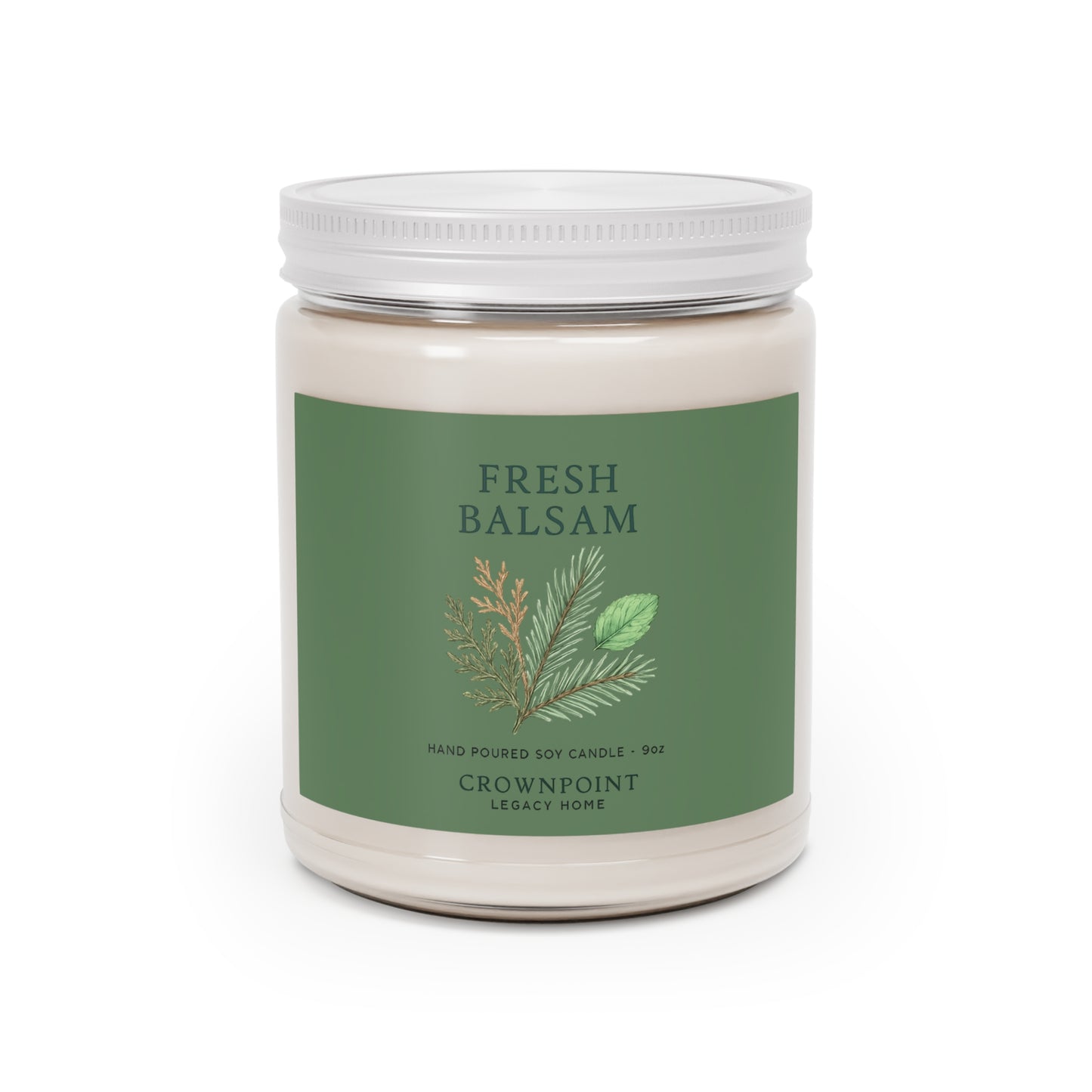Fresh Balsam Scented Soy Candle, Cozy Home Decor for Relaxation, Gifts for Any Occasion, Eco-Friendly 9oz Candle, Housewarming