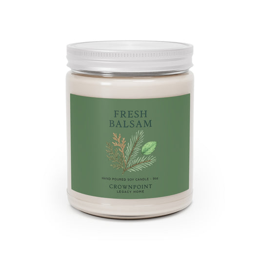 Fresh Balsam Scented Soy Candle, Cozy Home Decor for Relaxation, Gifts for Any Occasion, Eco-Friendly 9oz Candle, Housewarming