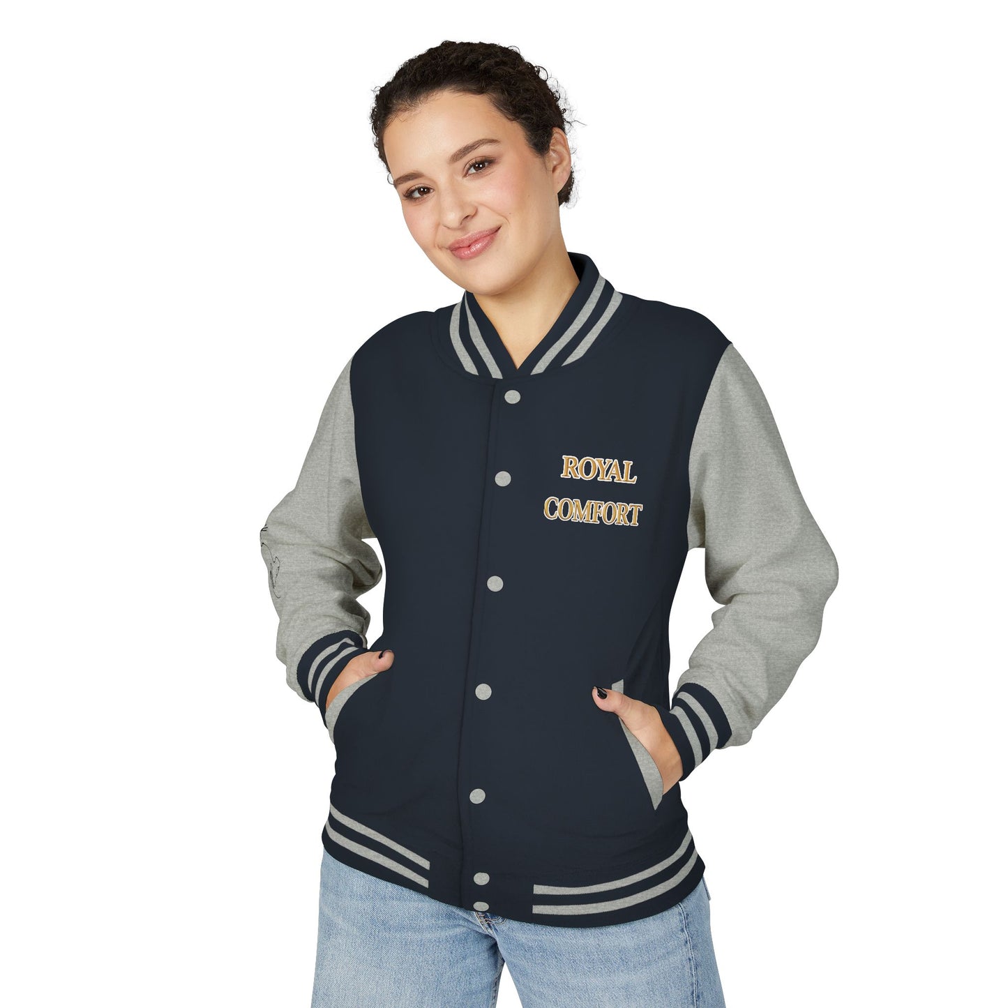 Royal Comfort Unisex Heavyweight Letterman Jacket, Trendy Varsity Style, Fun Gift for Students, Cozy Layering Piece, Perfect for Fall Events