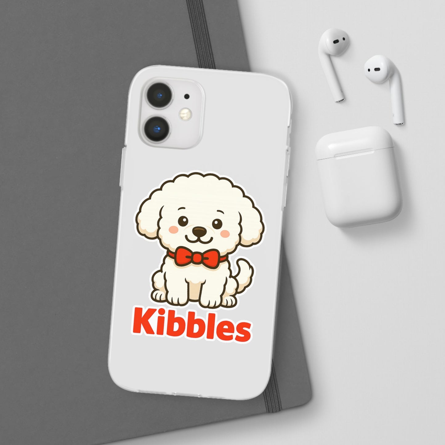 Cute Dog Flexi Case - Personalized Pet Phone Cover, Kibble Lover, Gift for Dog Owners, Custom Animal Case, Perfect for Pet Lovers