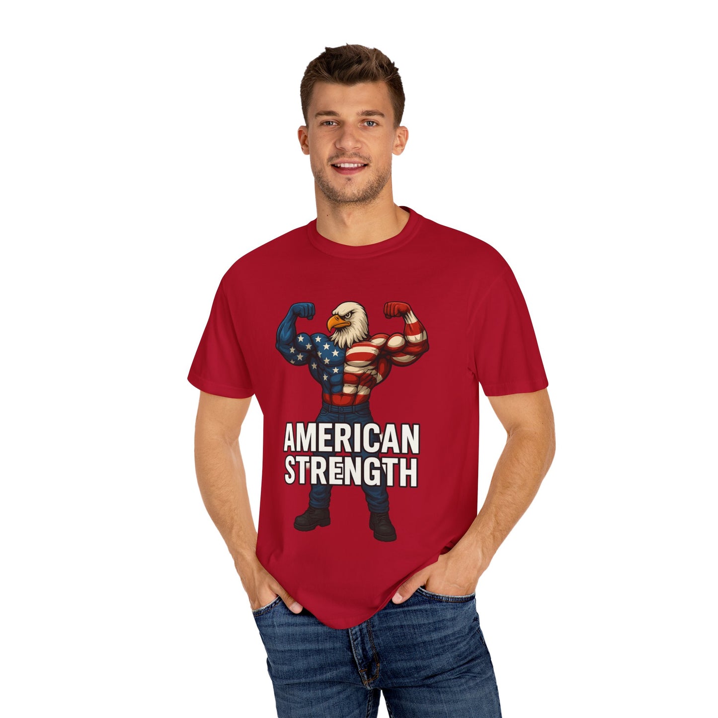 American Strength T-Shirt, Unisex Tee, Patriotic Eagle Graphic Tee Shirt, Men's Women's Graphic Tee, Red White Blue USA shirt, Free Shipping