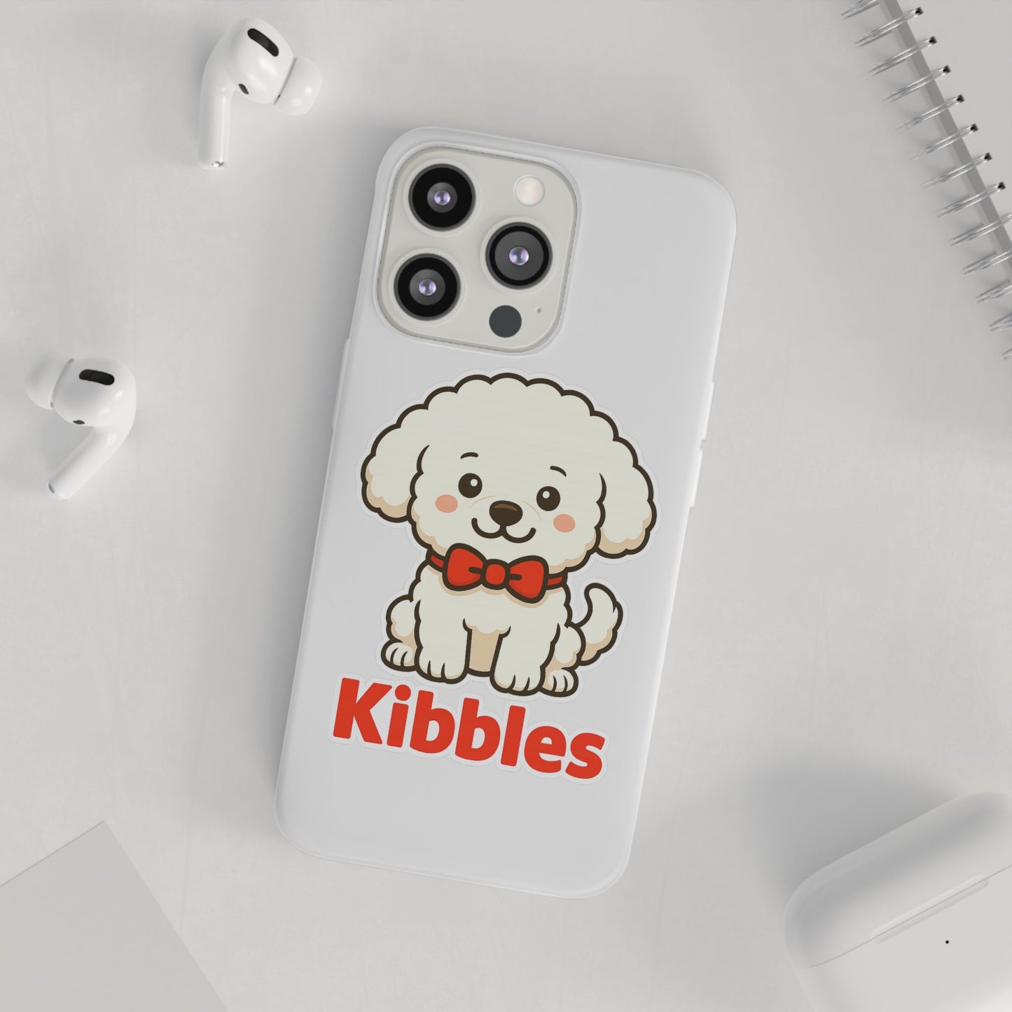Cute Dog Flexi Case - Personalized Pet Phone Cover, Kibble Lover, Gift for Dog Owners, Custom Animal Case, Perfect for Pet Lovers