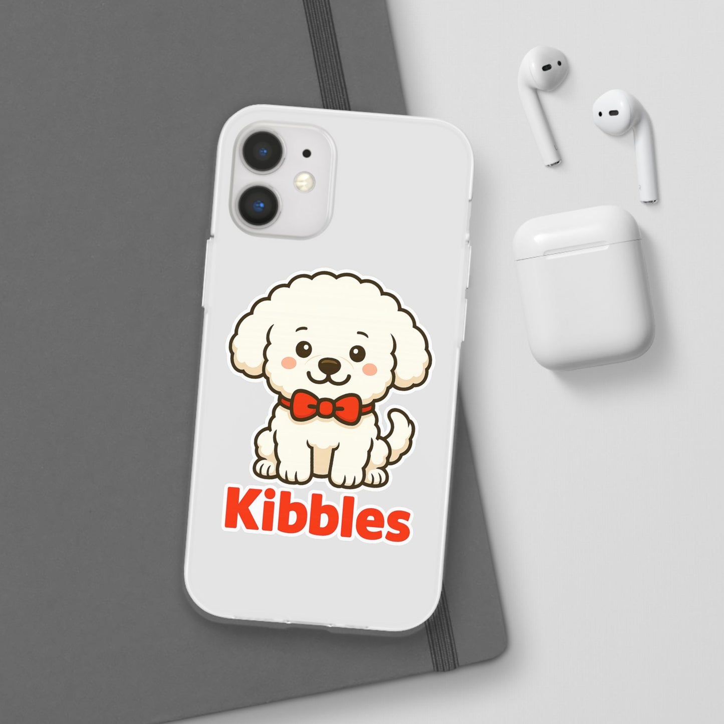 Cute Dog Flexi Case - Personalized Pet Phone Cover, Kibble Lover, Gift for Dog Owners, Custom Animal Case, Perfect for Pet Lovers