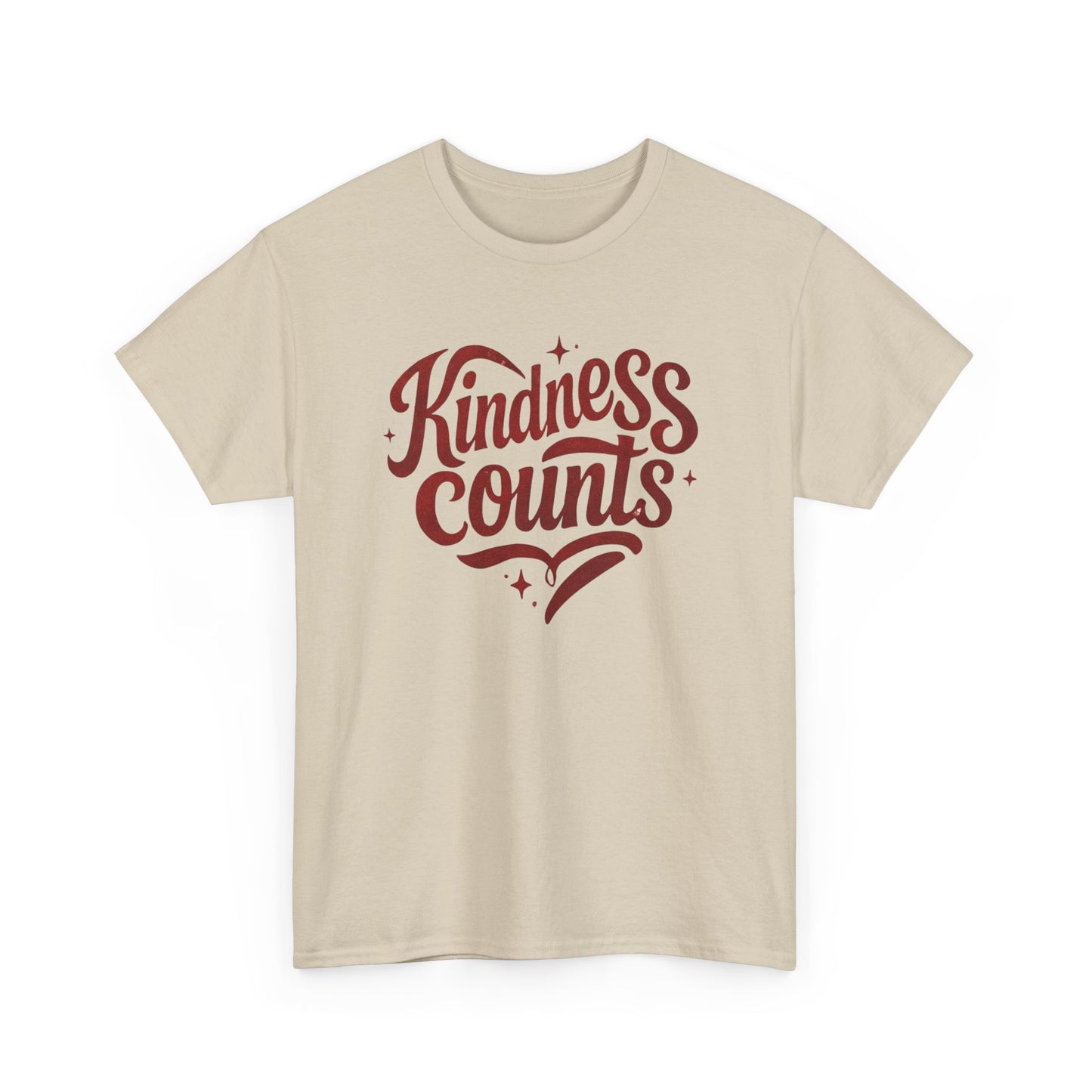 Kindness Counts Unisex Heavy Cotton Tee, Inspirational T-Shirt, Gift for Friends, Casual Wear, Positive Vibes Apparel