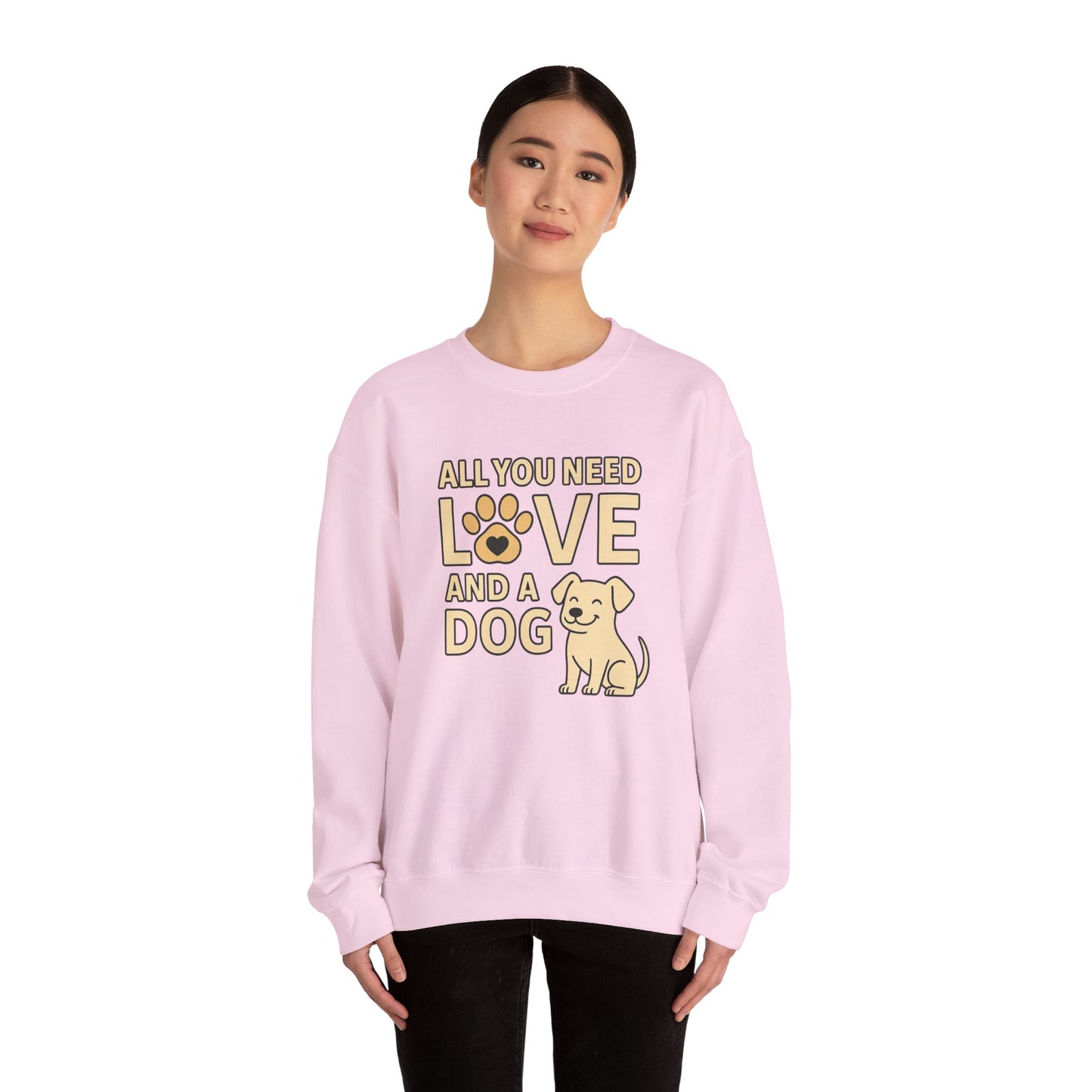 All You Need is Love Sweatshirt, Dog Lover Gift, Cozy Crewneck, Pet Owner Apparel, Animal Lover Sweatshirt, Birthday Gift for Dog Parents