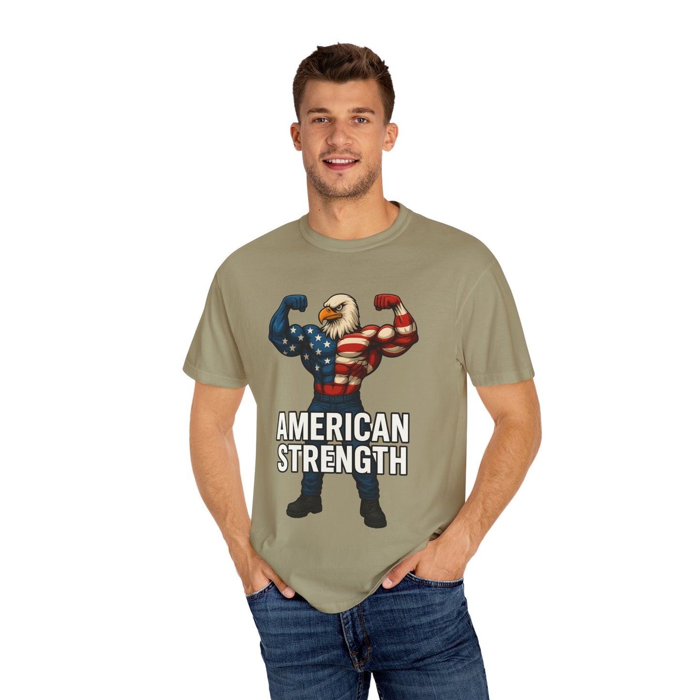 American Strength T-Shirt, Unisex Tee, Patriotic Eagle Graphic Tee Shirt, Men's Women's Graphic Tee, Red White Blue USA shirt, Free Shipping