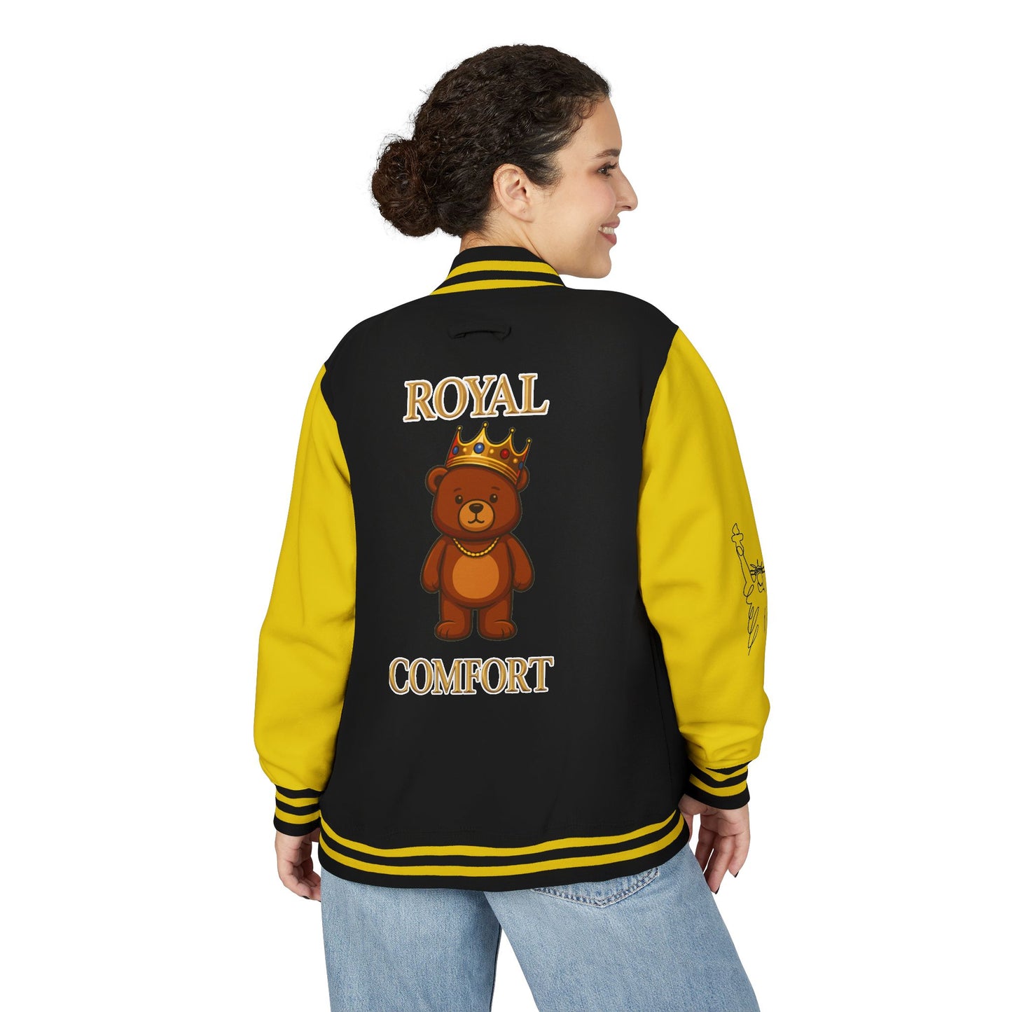 Royal Comfort Unisex Heavyweight Letterman Jacket, Trendy Varsity Style, Fun Gift for Students, Cozy Layering Piece, Perfect for Fall Events