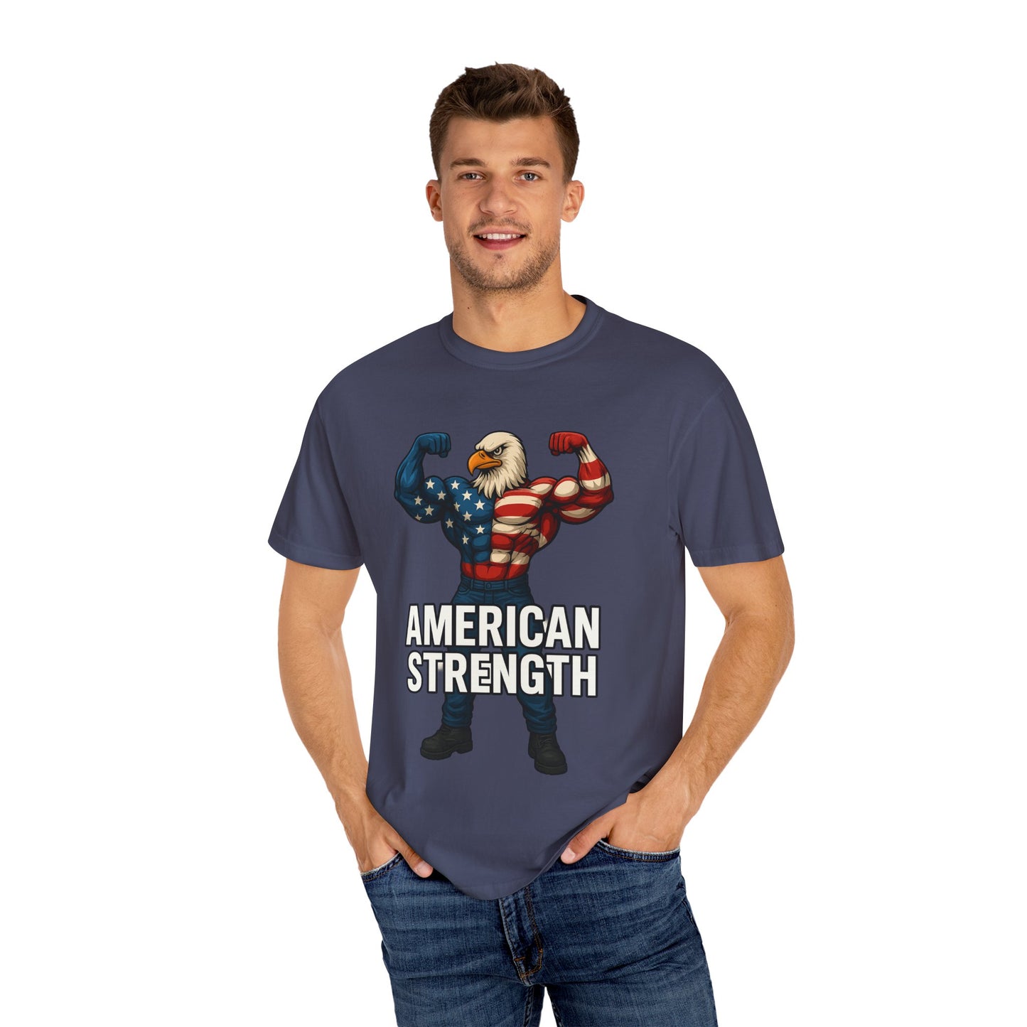 American Strength T-Shirt, Unisex Tee, Patriotic Eagle Graphic Tee Shirt, Men's Women's Graphic Tee, Red White Blue USA shirt, Free Shipping