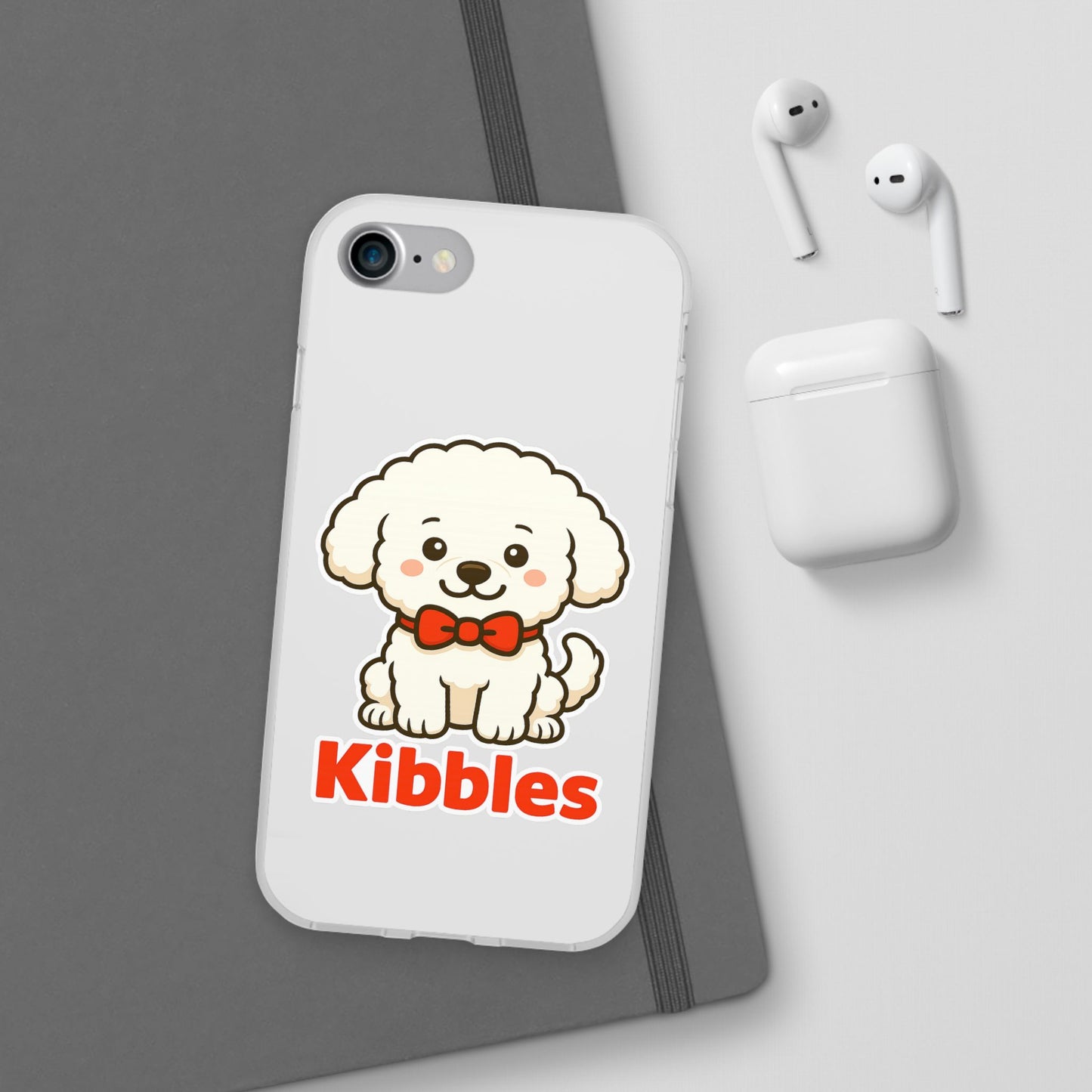 Cute Dog Flexi Case - Personalized Pet Phone Cover, Kibble Lover, Gift for Dog Owners, Custom Animal Case, Perfect for Pet Lovers