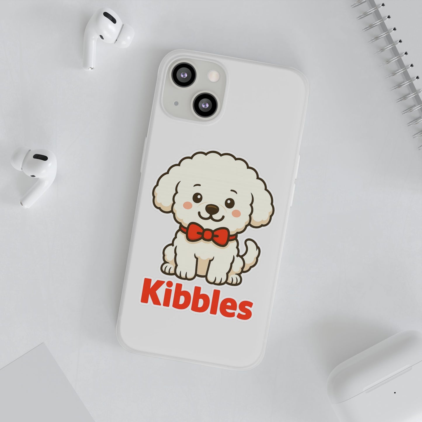 Cute Dog Flexi Case - Personalized Pet Phone Cover, Kibble Lover, Gift for Dog Owners, Custom Animal Case, Perfect for Pet Lovers