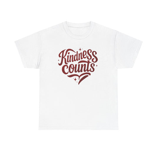 Kindness Counts Unisex Heavy Cotton Tee, Inspirational T-Shirt, Gift for Friends, Casual Wear, Positive Vibes Apparel