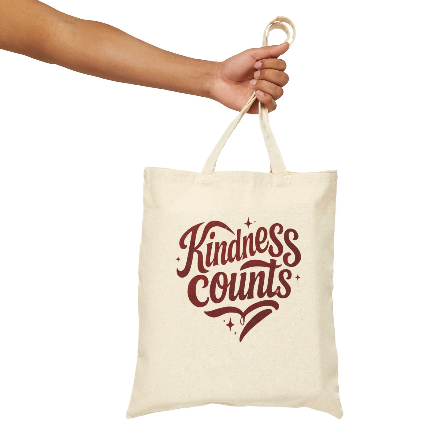 Kindness Counts Cotton Canvas Tote Bag, Eco-Friendly Gift, Reusable Shopping Bag, Inspirational Tote, Everyday Carryall