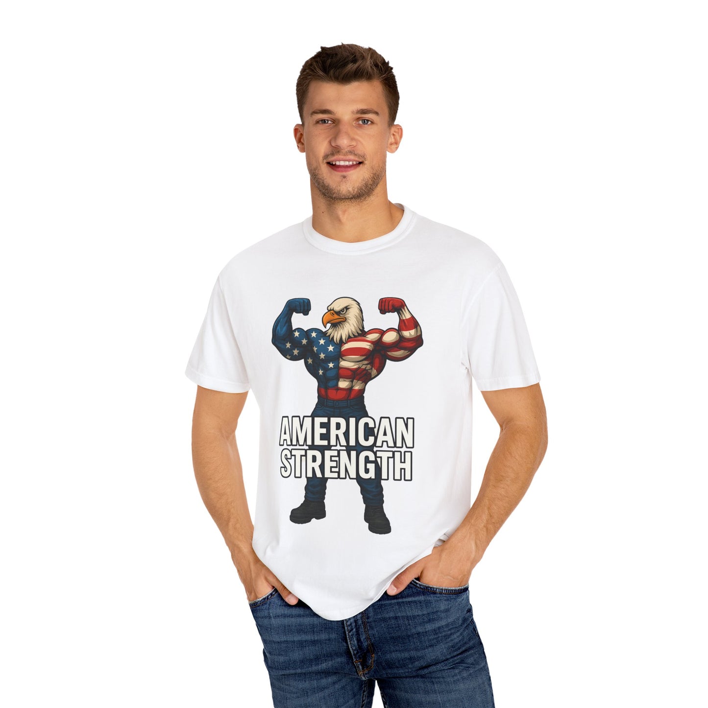 American Strength T-Shirt, Unisex Tee, Patriotic Eagle Graphic Tee Shirt, Men's Women's Graphic Tee, Red White Blue USA shirt, Free Shipping
