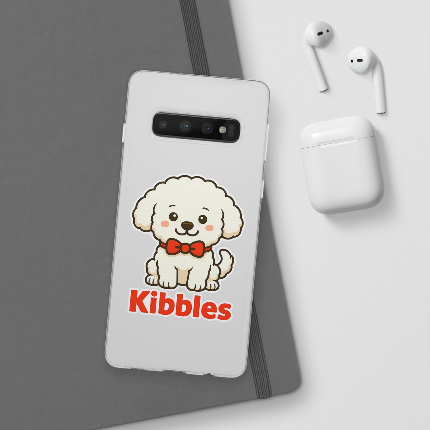 Cute Dog Flexi Case - Personalized Pet Phone Cover, Kibble Lover, Gift for Dog Owners, Custom Animal Case, Perfect for Pet Lovers