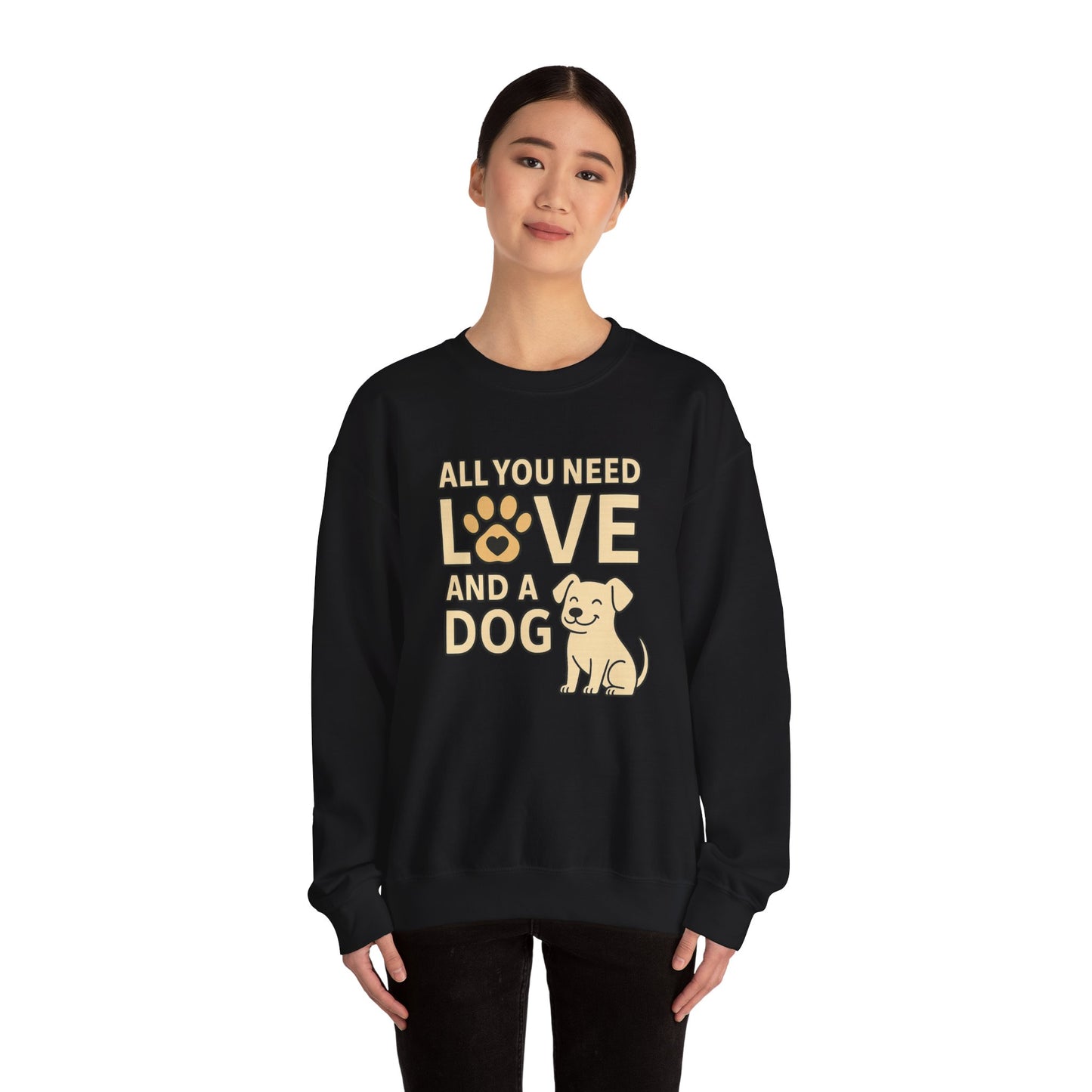 All You Need is Love Sweatshirt, Dog Lover Gift, Cozy Crewneck, Pet Owner Apparel, Animal Lover Sweatshirt, Birthday Gift for Dog Parents