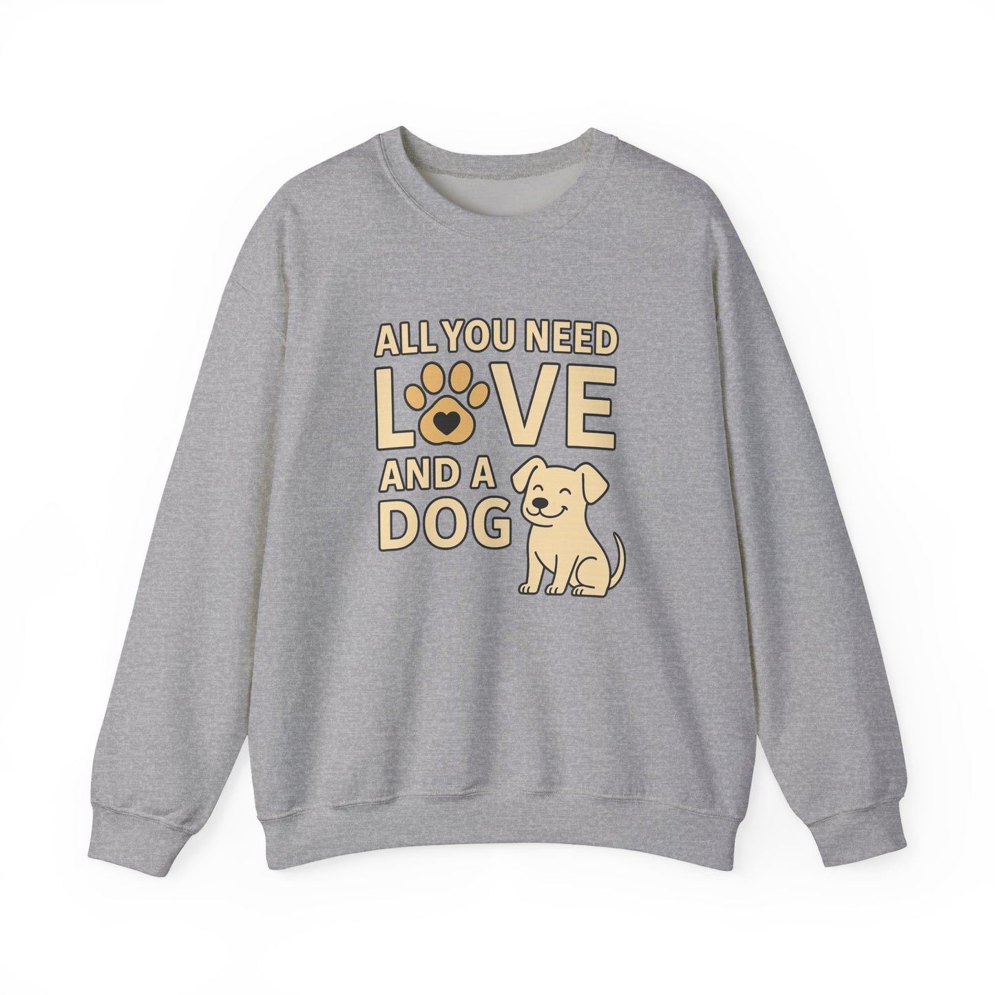 All You Need is Love Sweatshirt, Dog Lover Gift, Cozy Crewneck, Pet Owner Apparel, Animal Lover Sweatshirt, Birthday Gift for Dog Parents