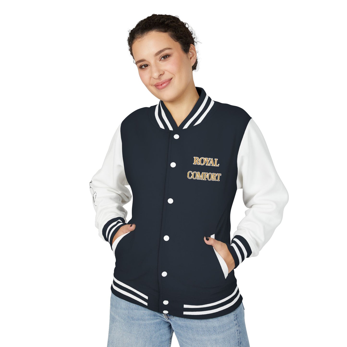 Royal Comfort Unisex Heavyweight Letterman Jacket, Trendy Varsity Style, Fun Gift for Students, Cozy Layering Piece, Perfect for Fall Events