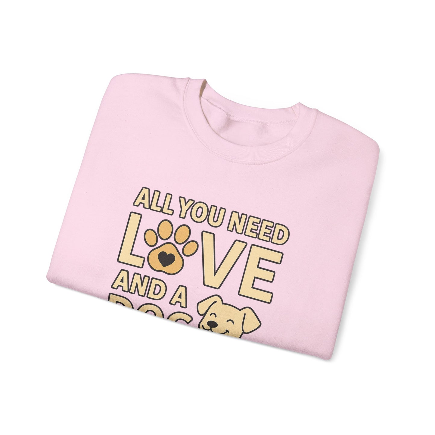 All You Need is Love Sweatshirt, Dog Lover Gift, Cozy Crewneck, Pet Owner Apparel, Animal Lover Sweatshirt, Birthday Gift for Dog Parents