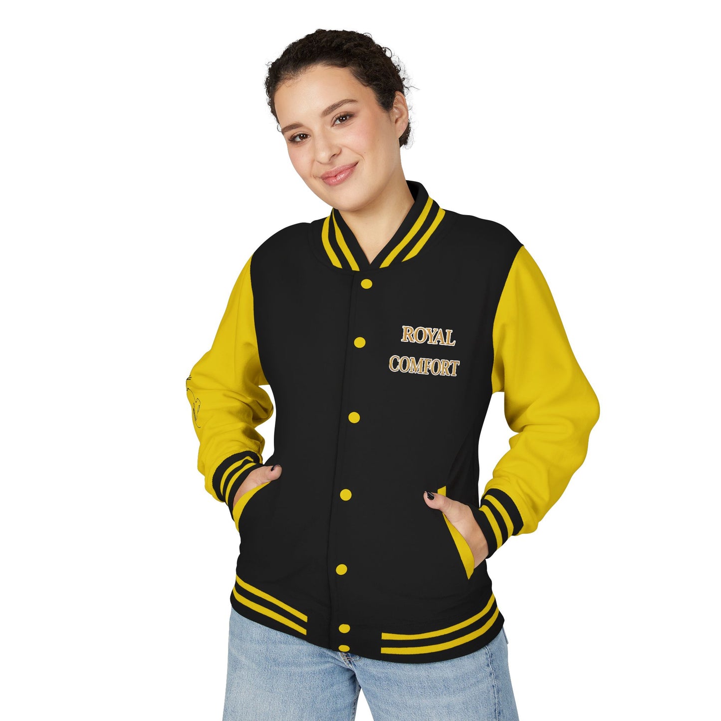 Royal Comfort Unisex Heavyweight Letterman Jacket, Trendy Varsity Style, Fun Gift for Students, Cozy Layering Piece, Perfect for Fall Events