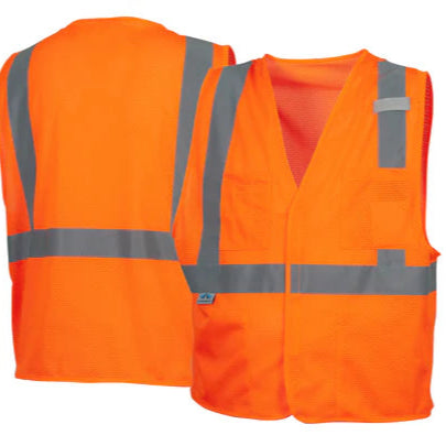 ANSI Class 2 high visibility safety vest in orange with reflective stripes – Crown Point Logistics