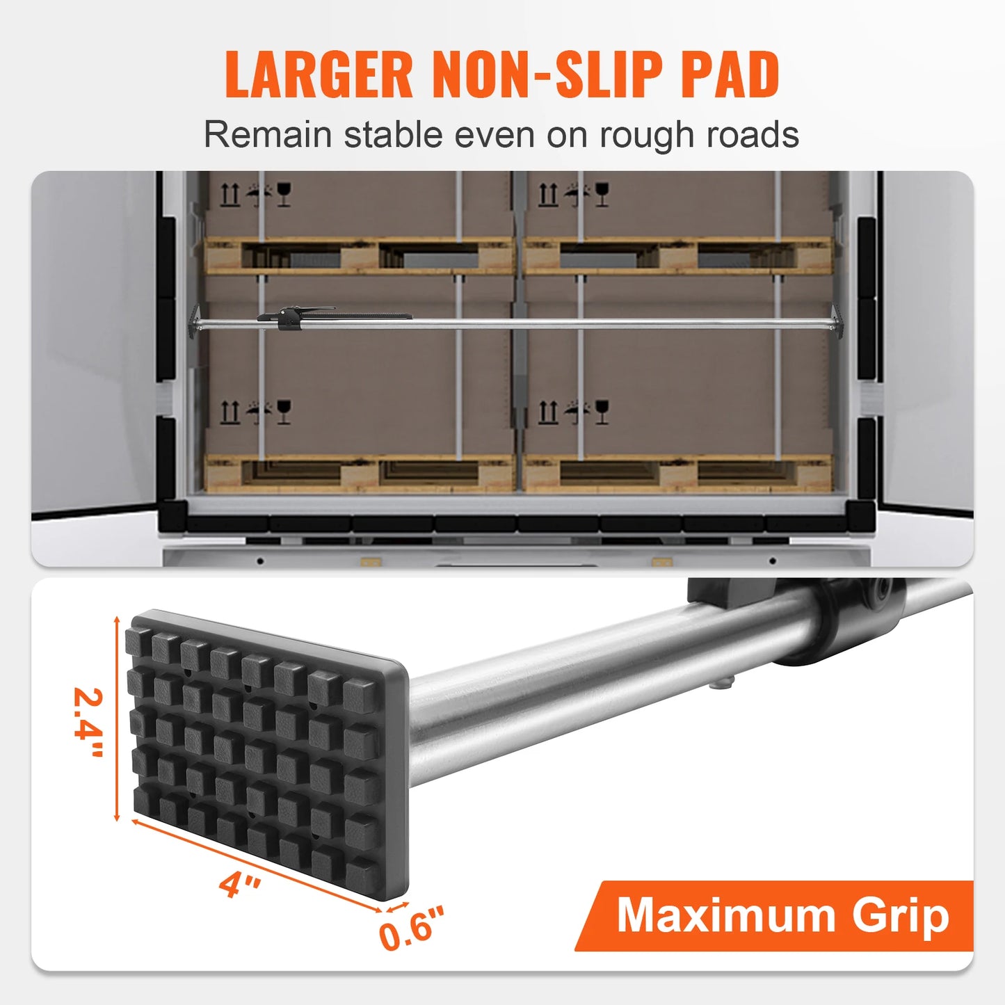 Load Bars with 2.5" x 4" No-Slip Pads | 4 Pack