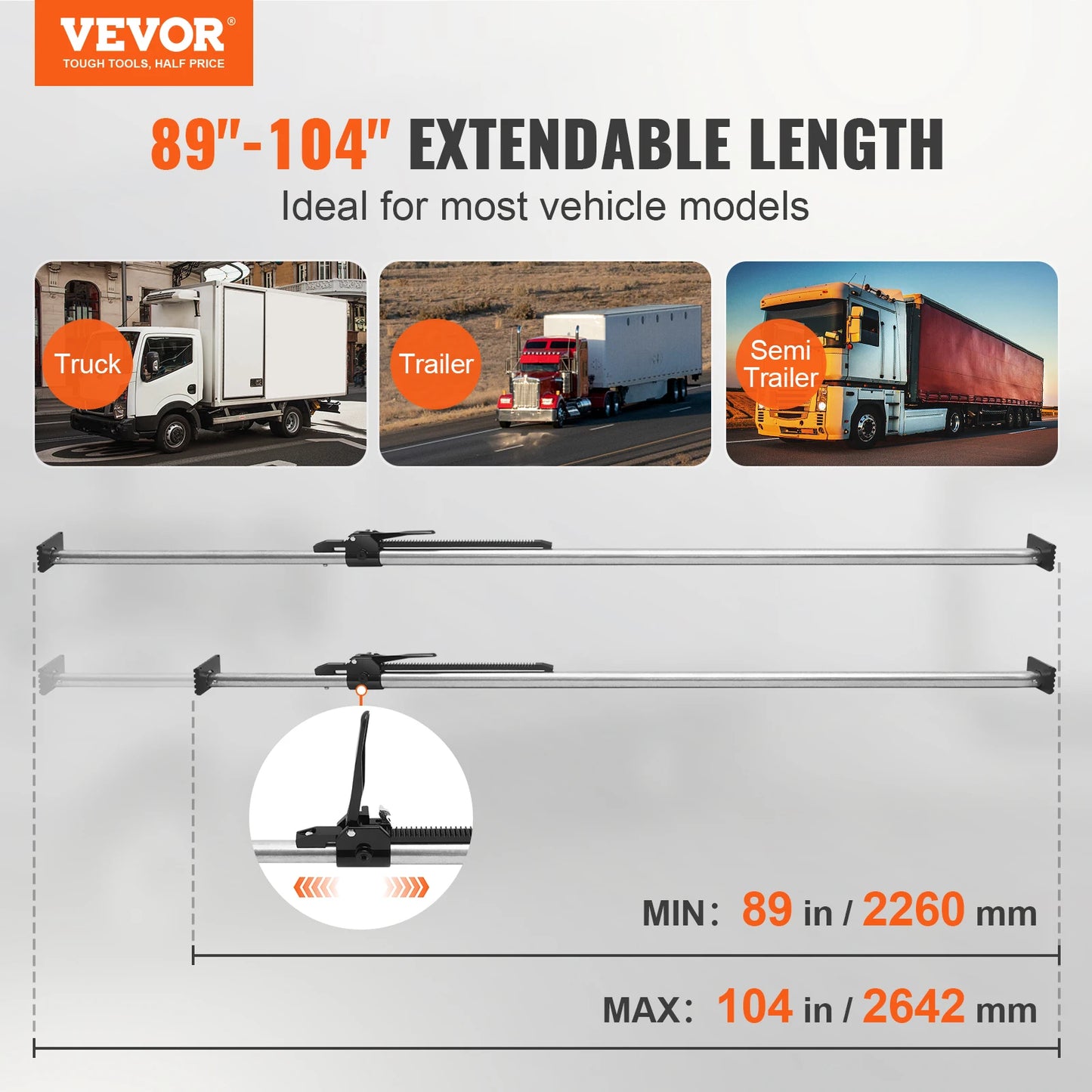 Load Bars with 2.5" x 4" No-Slip Pads | 4 Pack